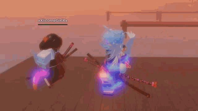 a video game character is fighting another character in a video game with a heart on the ground .