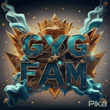 a logo that says gyg fam with a crown