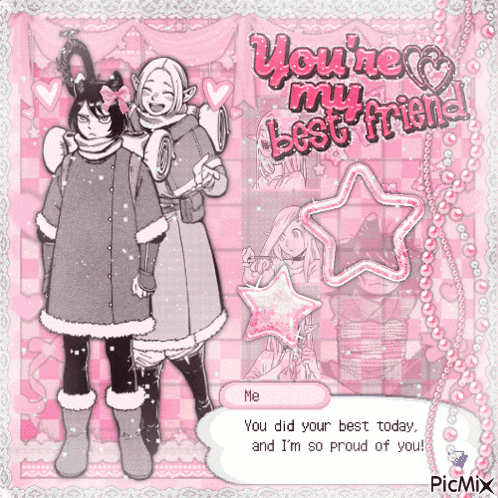 a picture of two girls with the words " you 're my best friend " on it
