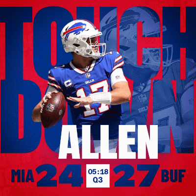 a poster for the buffalo bills football player mia 24 allen