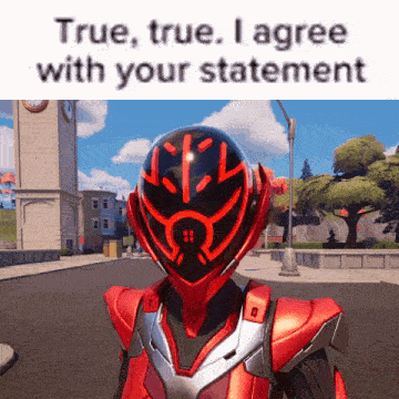 a video game character with the words true true i agree with your statement on top