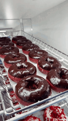 Red Velvet Donuts Chocolate Frosted Red Velvet Donuts GIF - Red Velvet Donuts Donuts Chocolate Frosted Red Velvet Donuts GIFs