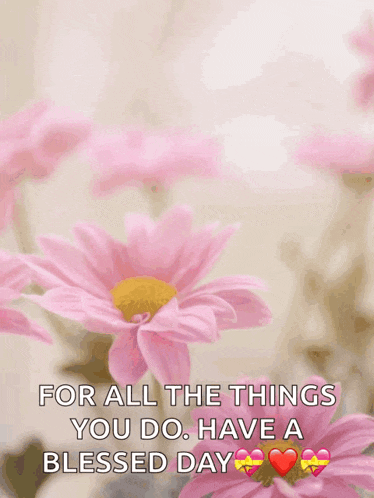 a happy mother 's day card with pink flowers