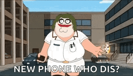 a cartoon of peter griffin dressed as the joker holding a cell phone .