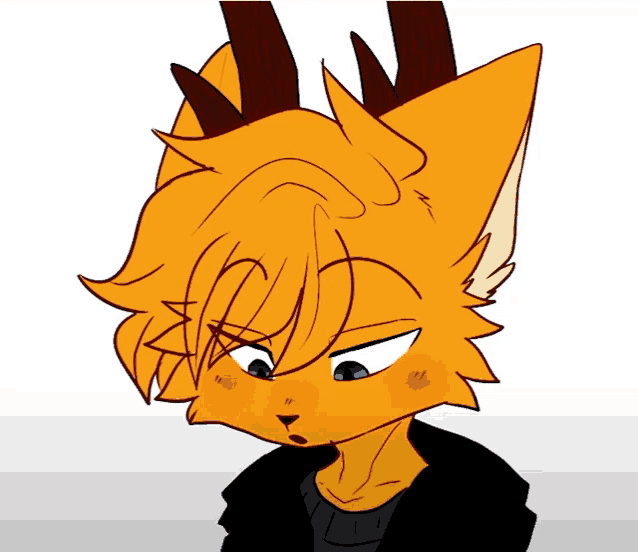 a cartoon drawing of a deer with antlers