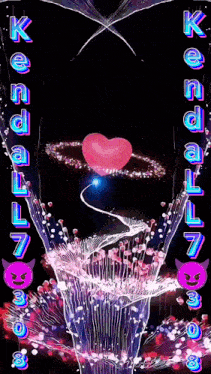 a drawing of a heart with the name kendal written on the bottom