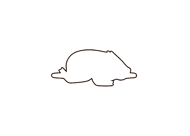 a drawing of a pig and a white bear