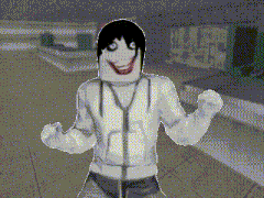 a pixelated image of a person with a smiley face on their face