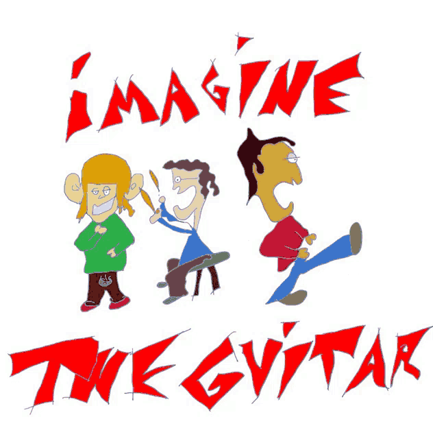 a poster that says imagine the guitar