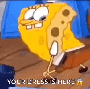 spongebob squarepants is standing on a wooden floor with a piece of cheese in his mouth .