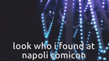 a sign that says look who i found at napoli comic con