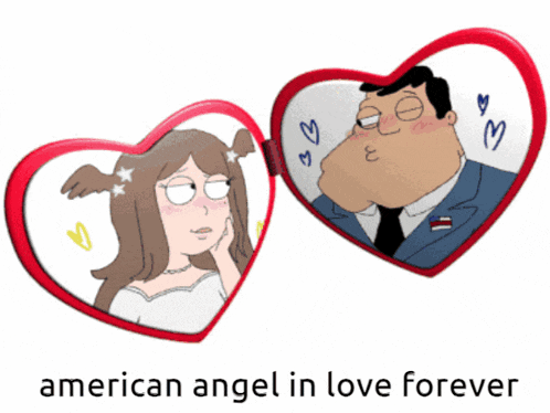 a picture of a man and a woman in a heart shaped frame with the caption american angel in love forever