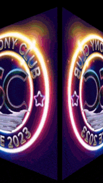 a neon sign that says sony club 2022 on it