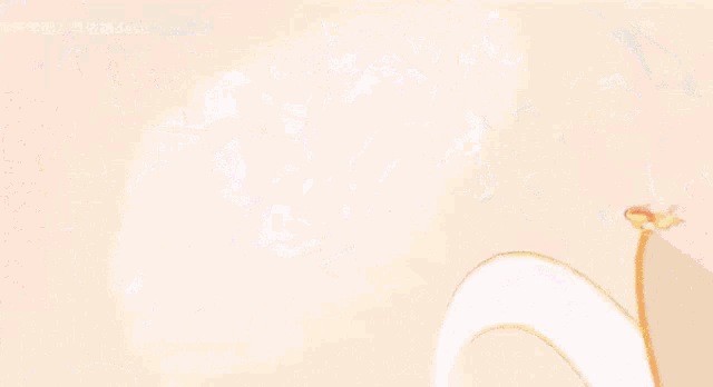 a purple haired anime girl in a pink dress is laying on a bed .