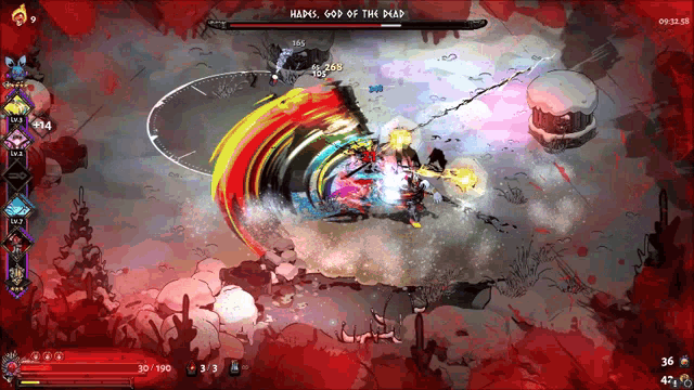 a video game with hades god of the dead written on the screen