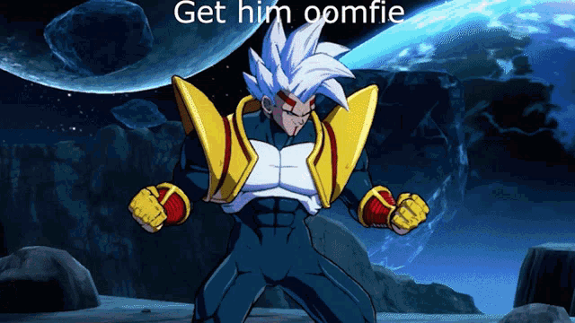 a picture of a cartoon character with the words get him oomfie above him