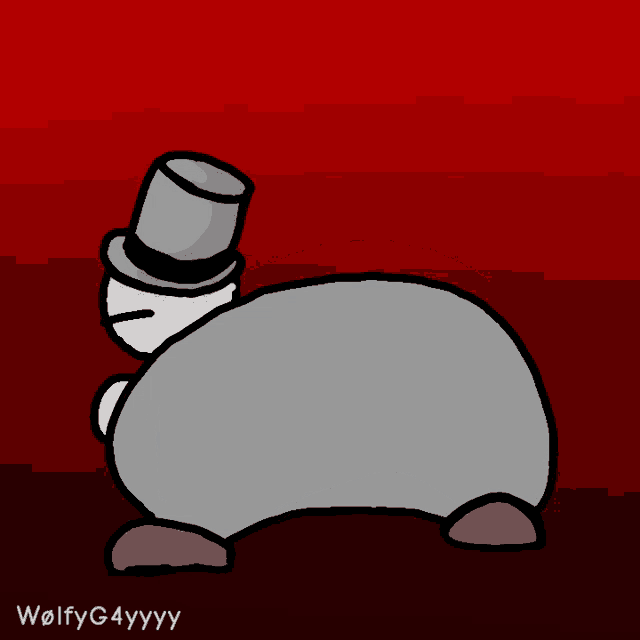a cartoon drawing of a man wearing a top hat with the name wolfyg4yyyy written below it