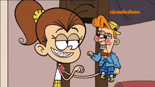 a nickelodeon cartoon shows a girl and a boy