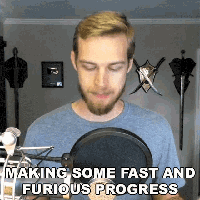 Making Some Fast And Furious Progress Klaus Gaming GIF - Making Some Fast And Furious Progress Klaus Gaming Farm To Max GIFs