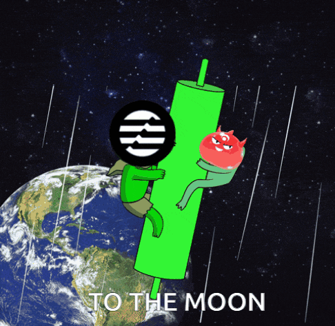 a poster that says to the moon with a cartoon character