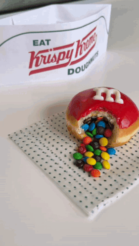 Krispy Kreme Mandms Donut GIF - Krispy Kreme Mandms Donut Donuts GIFs