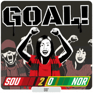 a poster that says goal on it with a woman in the middle
