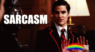 Sarcasm! - Glee GIF - Glee Sarcasm Blaine Anderson GIFs