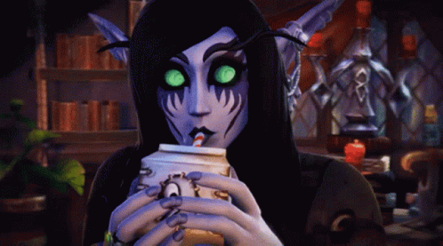 Night Elf Drinking GIF - Night Elf Drinking World Of Warcraft GIFs