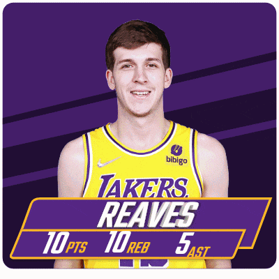 a lakers player named reaves has 10 pts and 10 reb