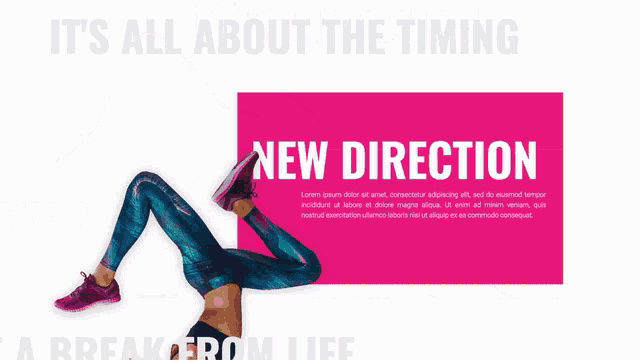 a woman is doing a handstand with the words take a break from life behind her