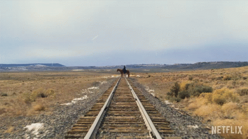 Horse On Train Tracks The Harder They Fall GIF - Horse On Train Tracks The Harder They Fall Blocking The Path GIFs