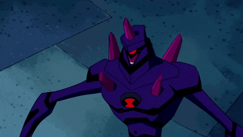 a cartoon character with a red x on his chest is shooting red lightning