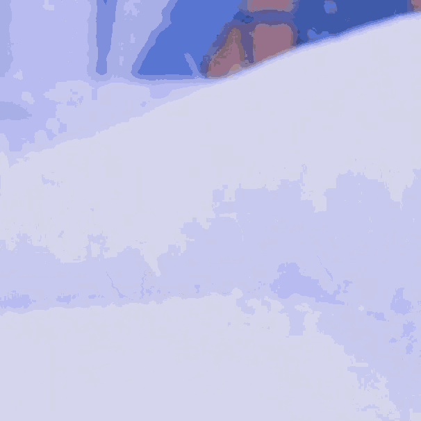 a cartoon rabbit is wearing a police hat and looking out of the snow .