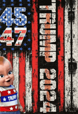 a baby wearing a shirt that says trump 2021