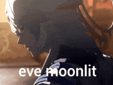 a picture of a person with the words eve moonlit written on it