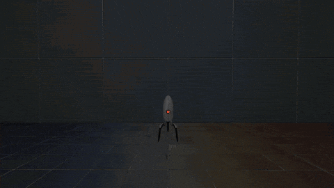 a gray object with a blue circle in the middle