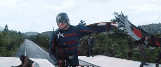 a man in a superhero costume with a star on his cape