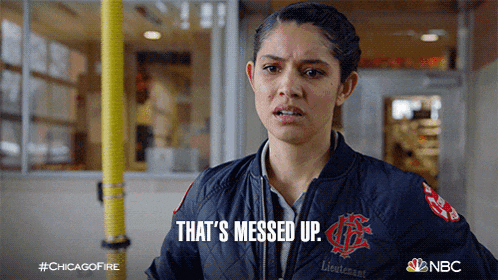 a woman in a chicago firefighter jacket says that 's messed up