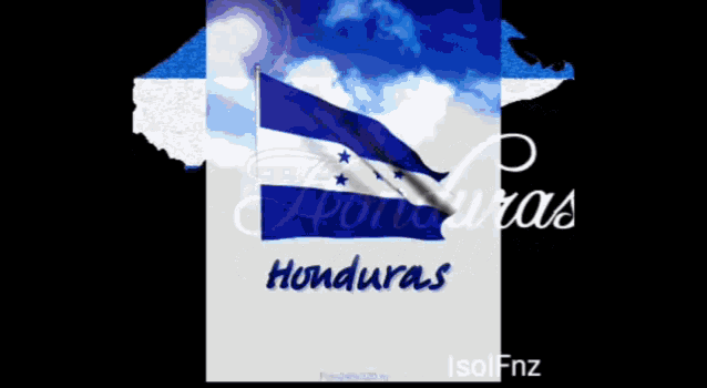 a poster for honduras with a flag and a map of the country