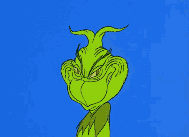 a cartoon of grinch with a very angry look on his face