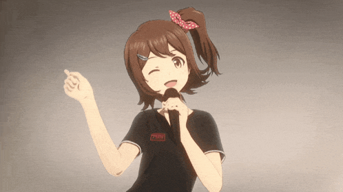 a girl singing into a microphone with a shirt that says ' zebra '