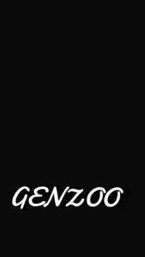 a black and white photo of a sponge with the name genzoo on it