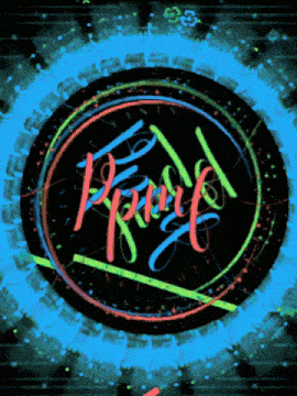 a neon sign that says ' panic ' in red and green
