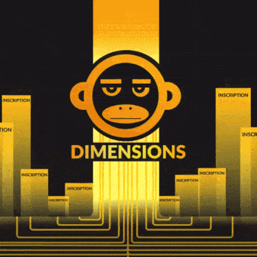 an illustration of a monkey with the words dimensions below it