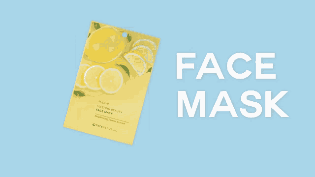 a face mask with sliced lemons on it