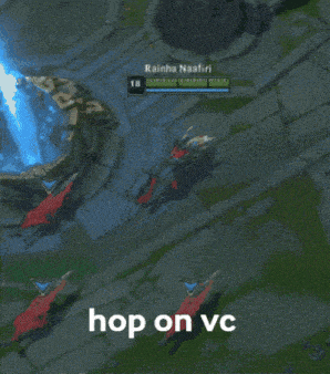 a screen shot of a video game with the words hop on vc