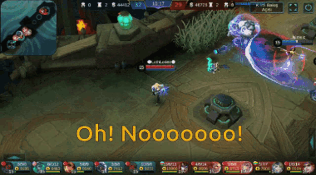 a screen shot of a video game with the words oh nooooo on the bottom