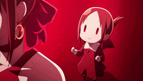 a man and a woman are kissing in front of a red background with hearts