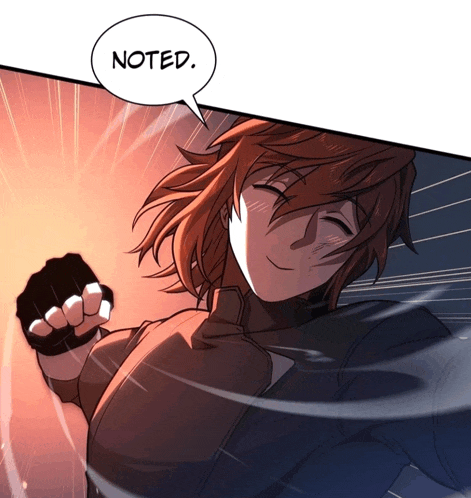 a cartoon of a person with a speech bubble that says noted