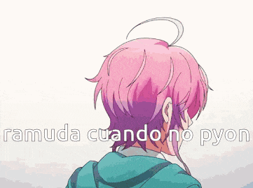 a girl with pink hair and purple hair is wearing a blue jacket and tie